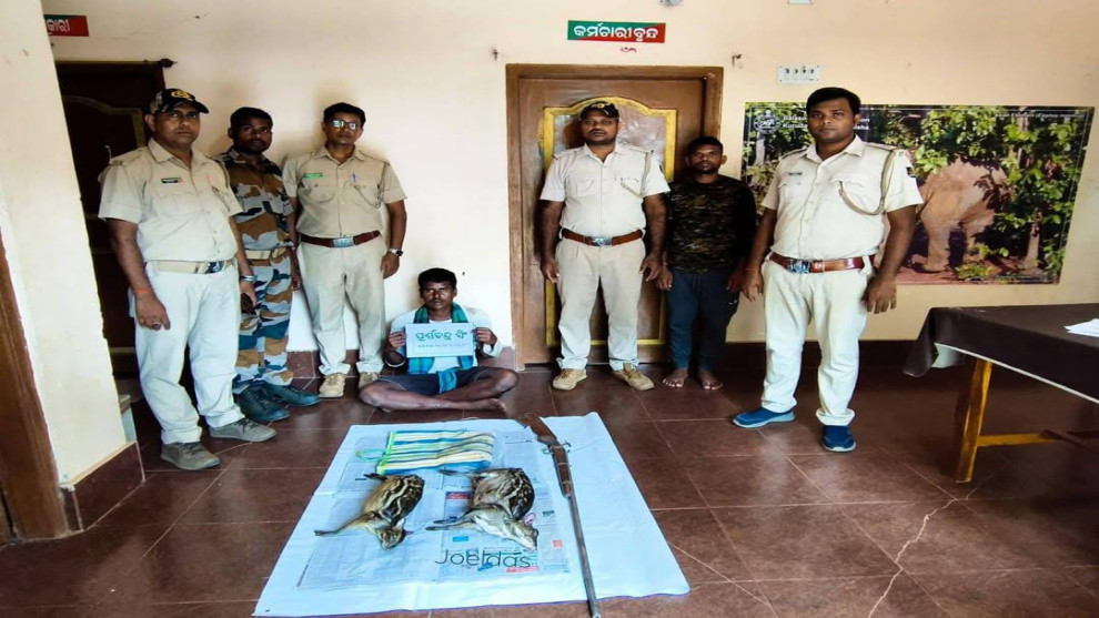 কুলদিহা অভয়ারণ্যে চোরাশিকারি আটক, উদ্ধার দুটি মৃত ইঁদুর হরিণ ও দেশি বন্দুক